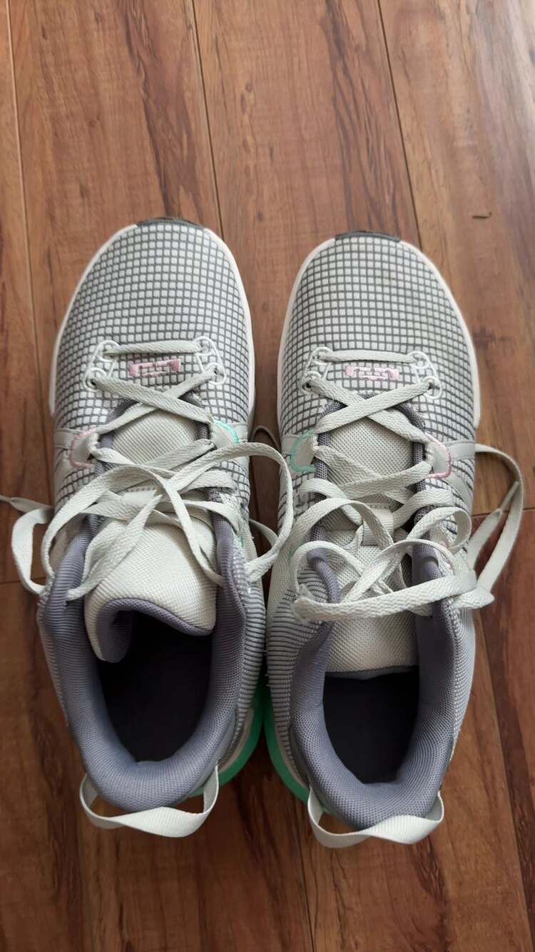 Nike LeBron Witness 7 Basketball Shoes, Grey and Mint Green, Size 12